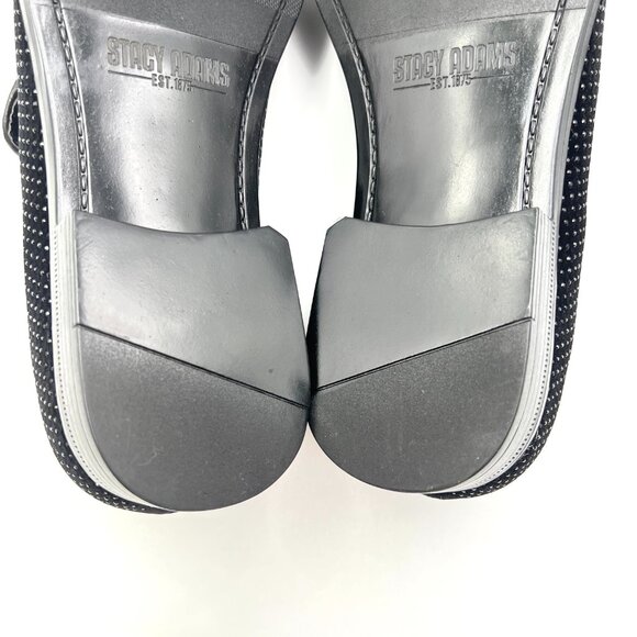 Stacy Adams‎ Mens Size 10.5M Black Studded Velvet Loafers Dress Shoes - Picture 13 of 14